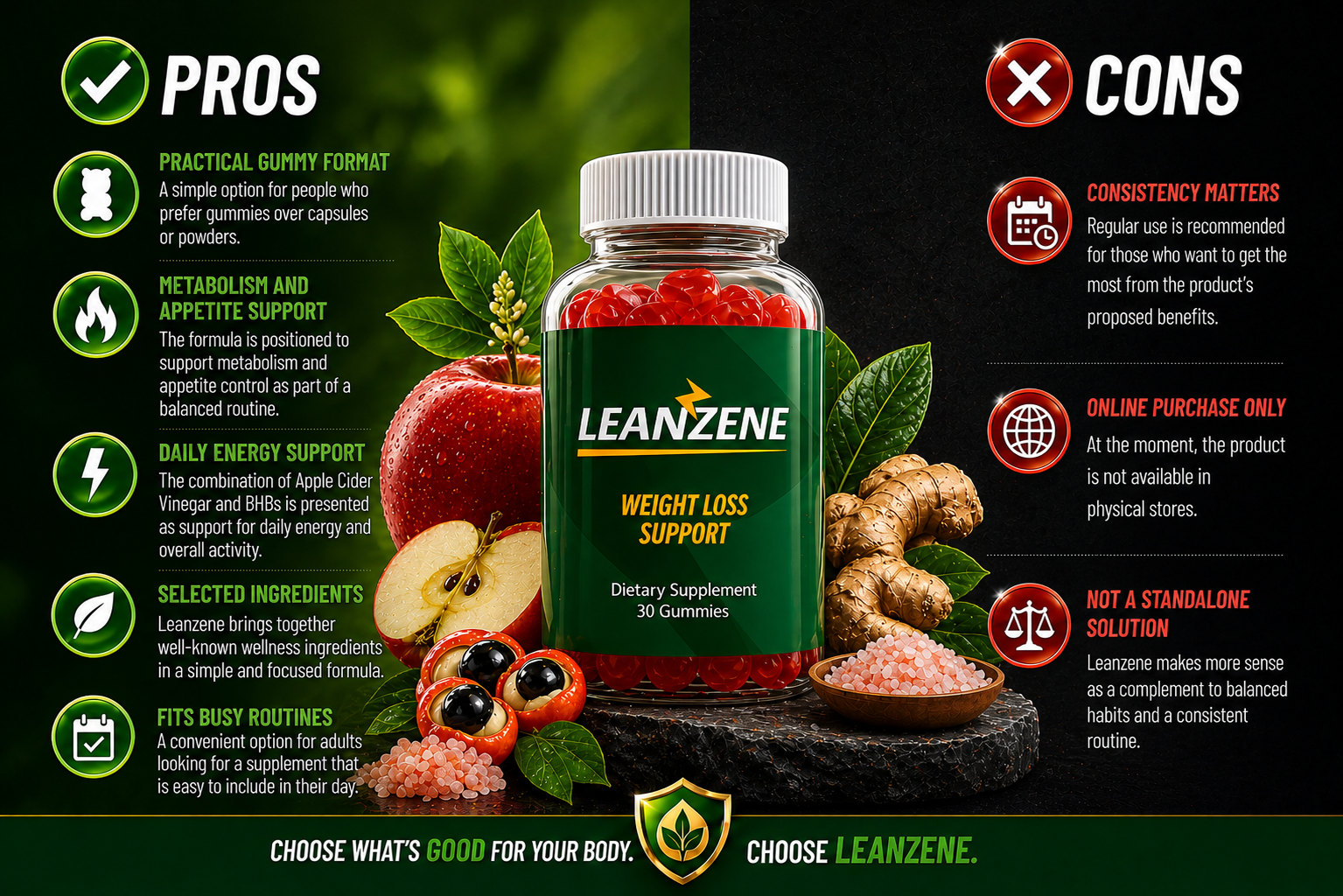 Leanzene pros and cons comparison